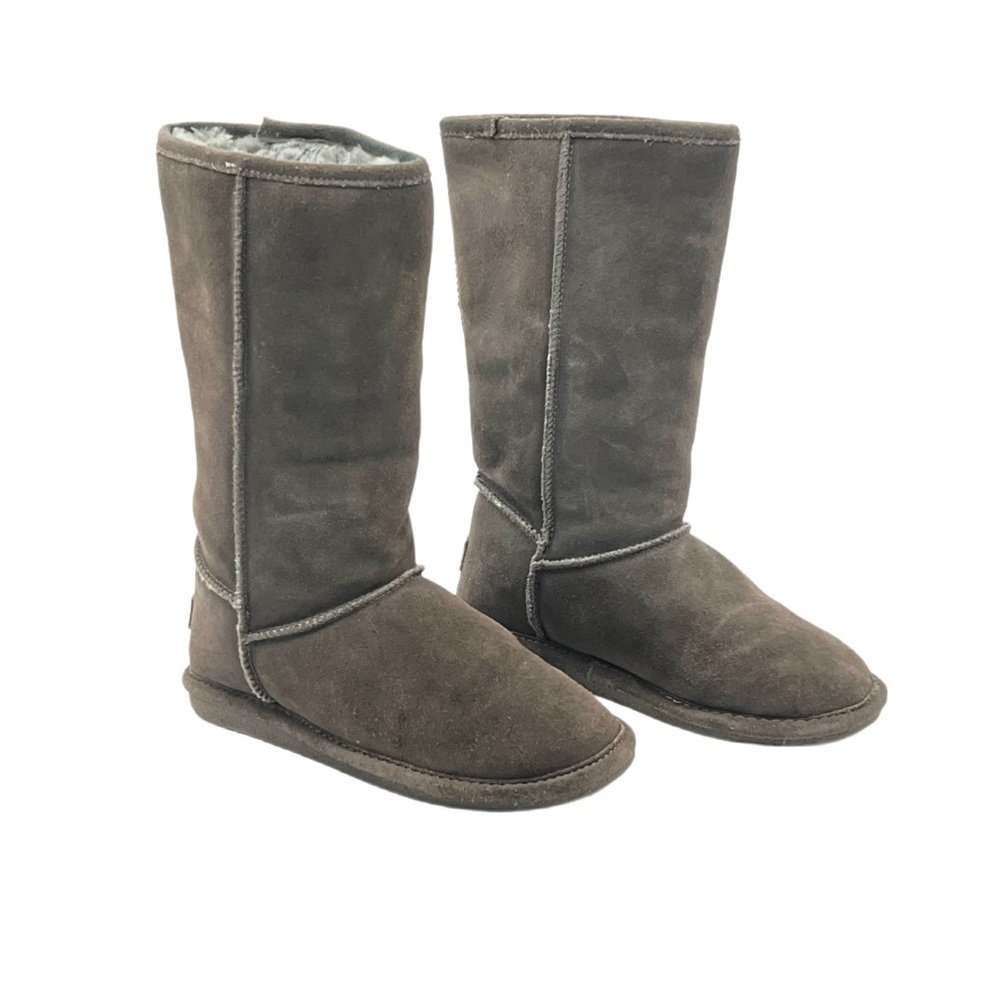 Bjorndal Zoe Gray Suede Shearling Lined Mid Calf Winter Boots Womens 6 Pull On